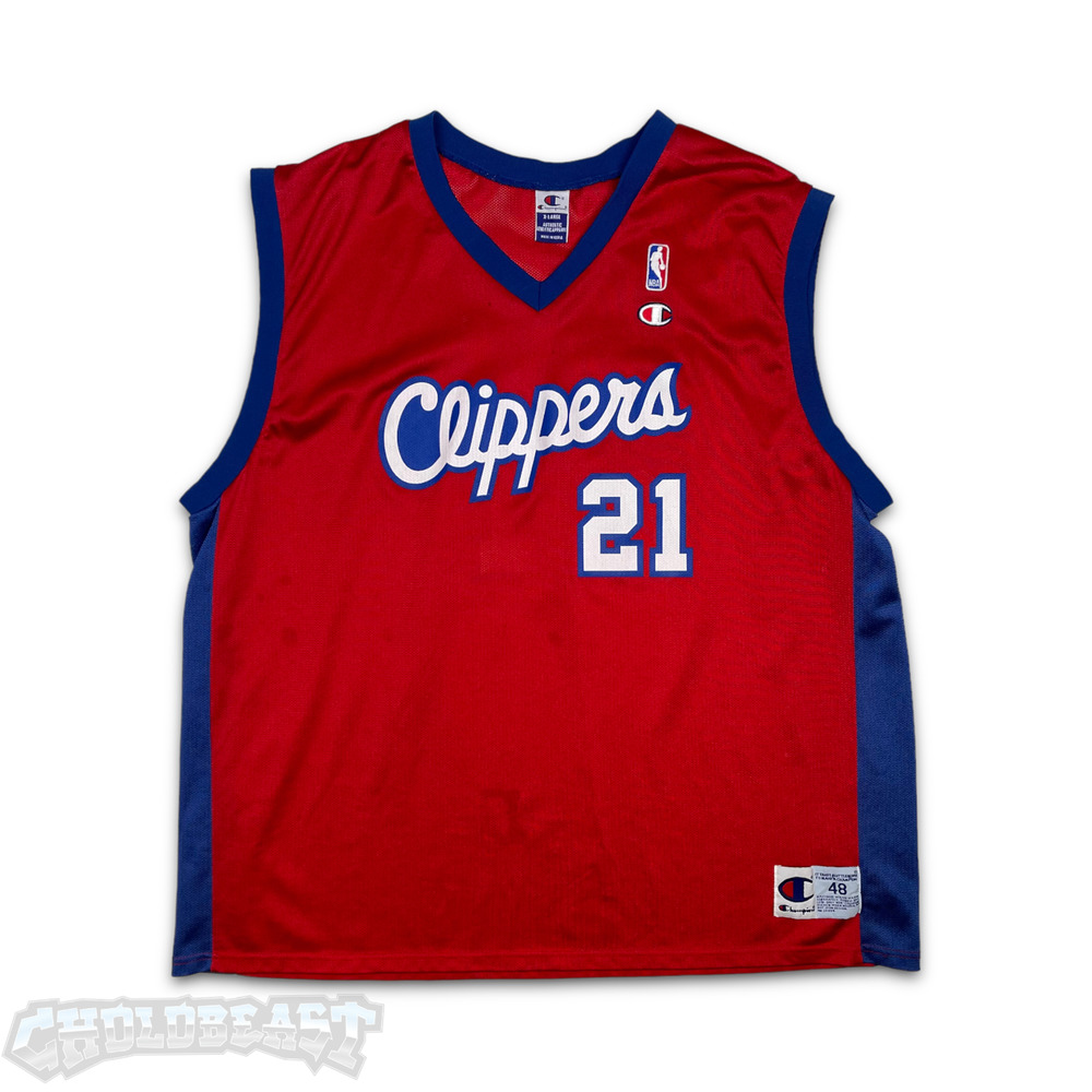 VTG 90s Champion NBA LA Clippers Darius Miles #21 Basketball Jersey 48 XL Mens